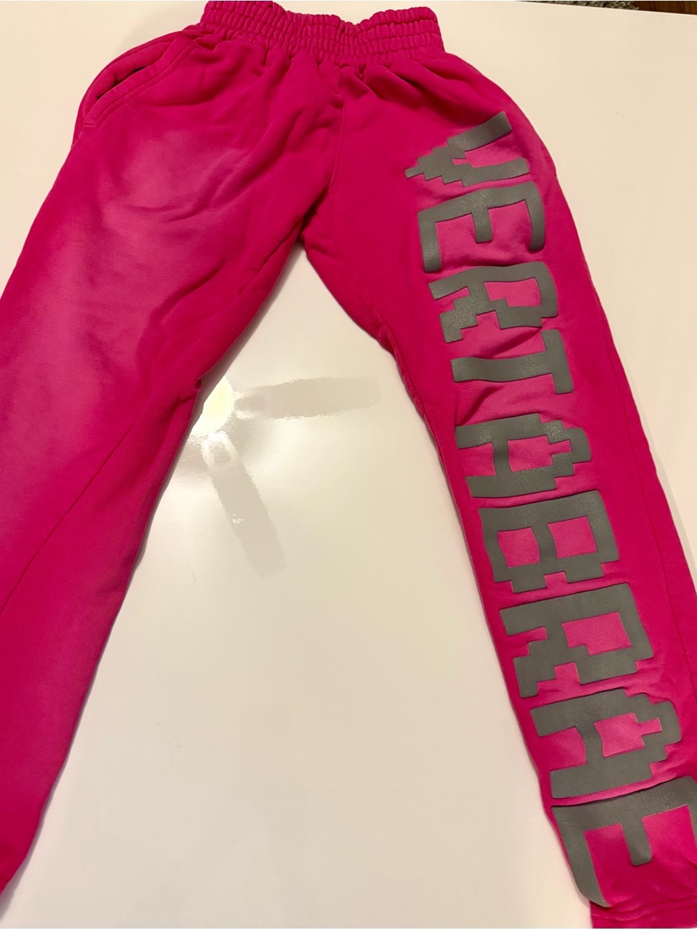 Bright Pink Joggers with Reflective Graphic Leg